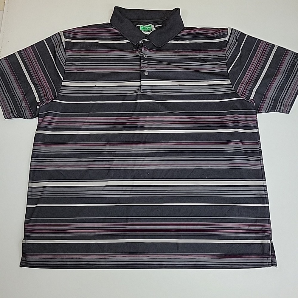 Ben Hogan Polo Shirt Mens 2XL Black Gray Pink Golf‎ Power Air Short Sleeve